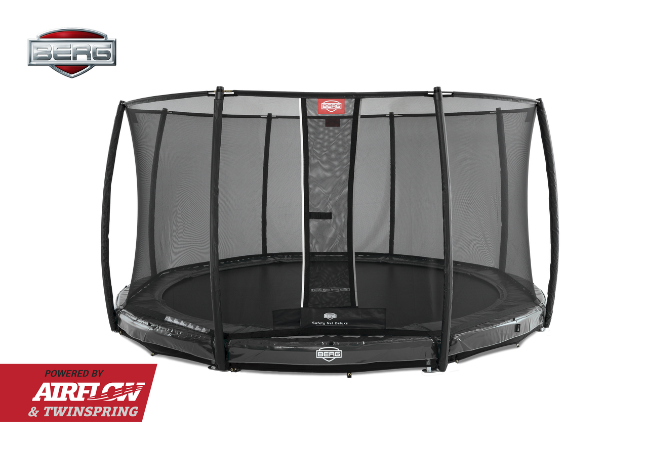 BERG 14FT ELITE INGROUND TRAMPOLINE + SAFETY NET DELUXE