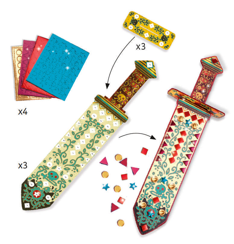 Djeco Do It Yourself: 2 Mosaic Sabers To Decorate (5+yrs)