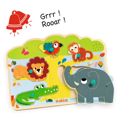 Djeco Wooden Puzzle Baobab With Animals Sounds