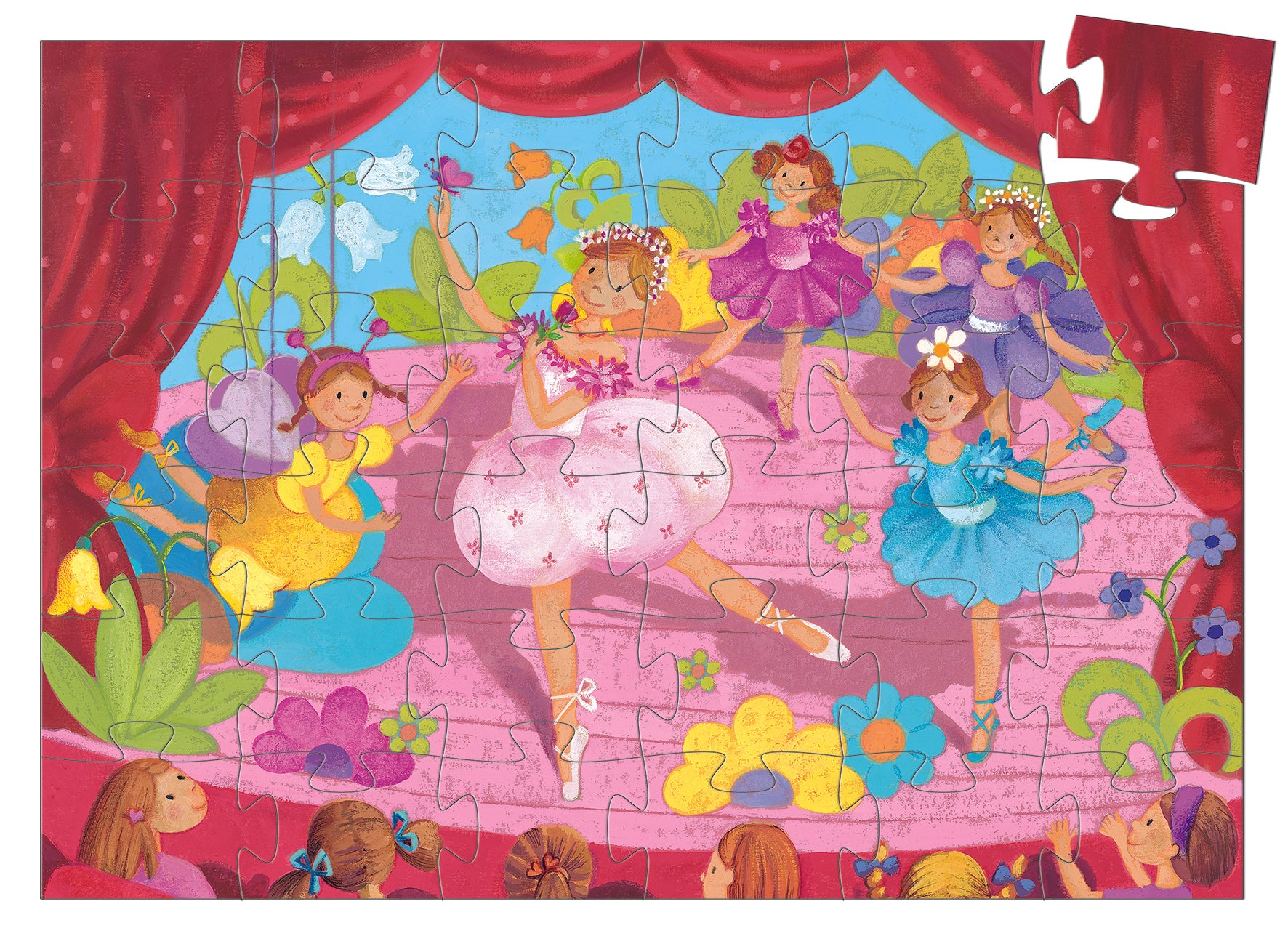 Djeco Silhouette Jigsaw Puzzle: La ballerine à la fleur
