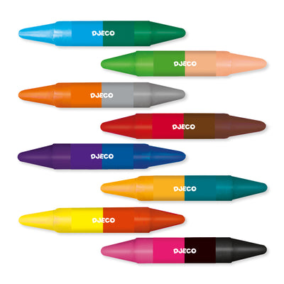 Djeco 8 Twin Crayons (3-6yrs)