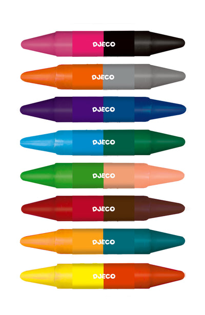 Djeco 8 Twin Crayons (3-6yrs)