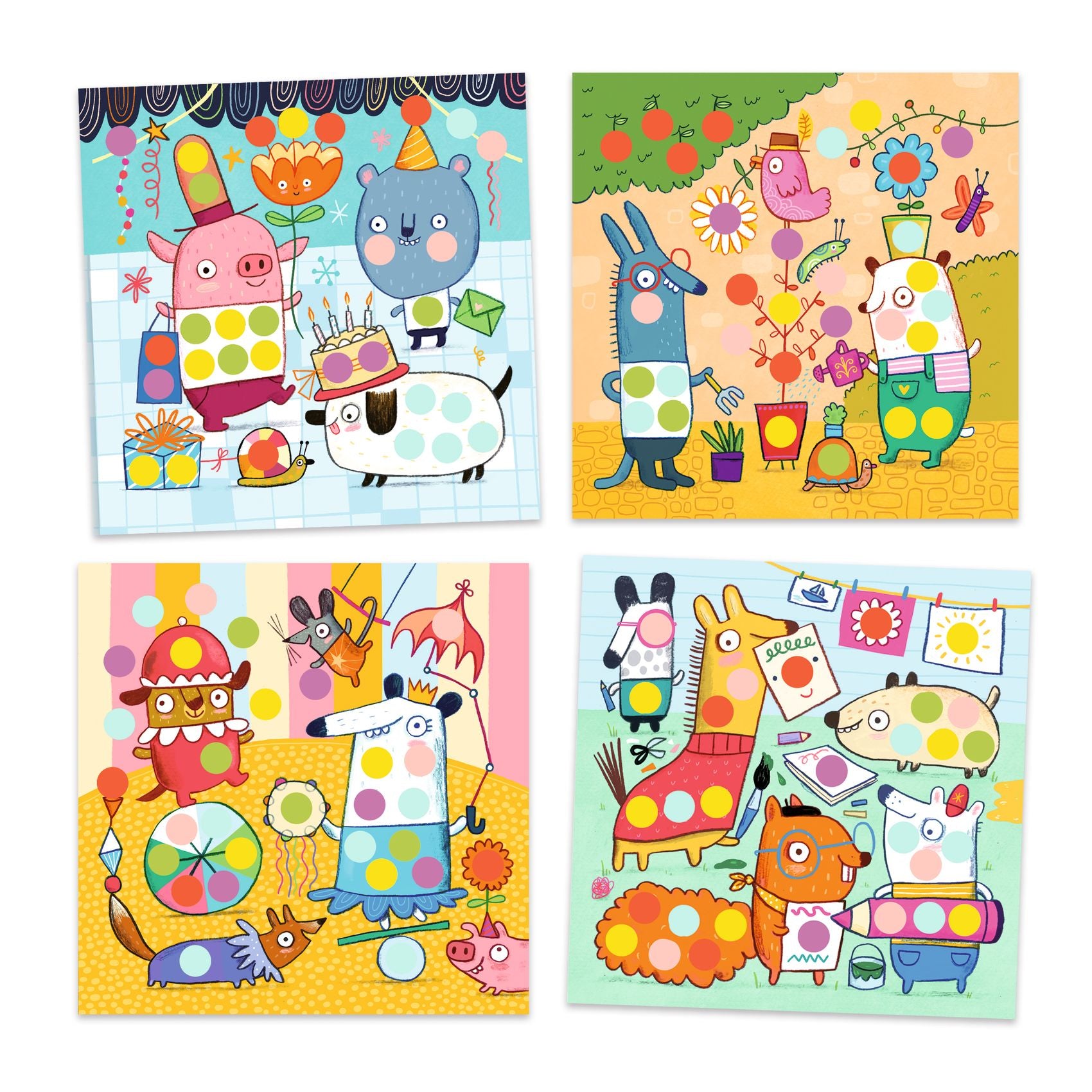 Djeco Create With Stickers: Coloured Dots (3-6yrs)
