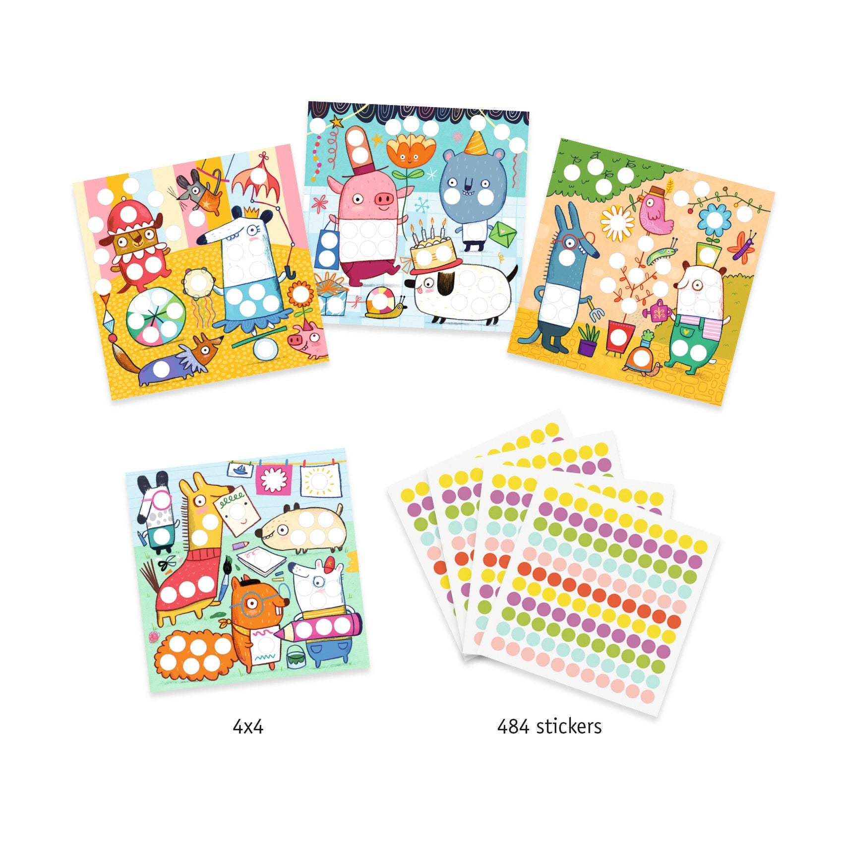 Djeco Create With Stickers: Coloured Dots (3-6yrs)