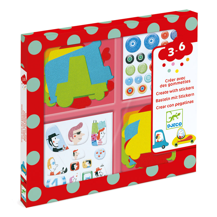 Djeco Create With Stickers: I Love Cars (3-6yrs)
