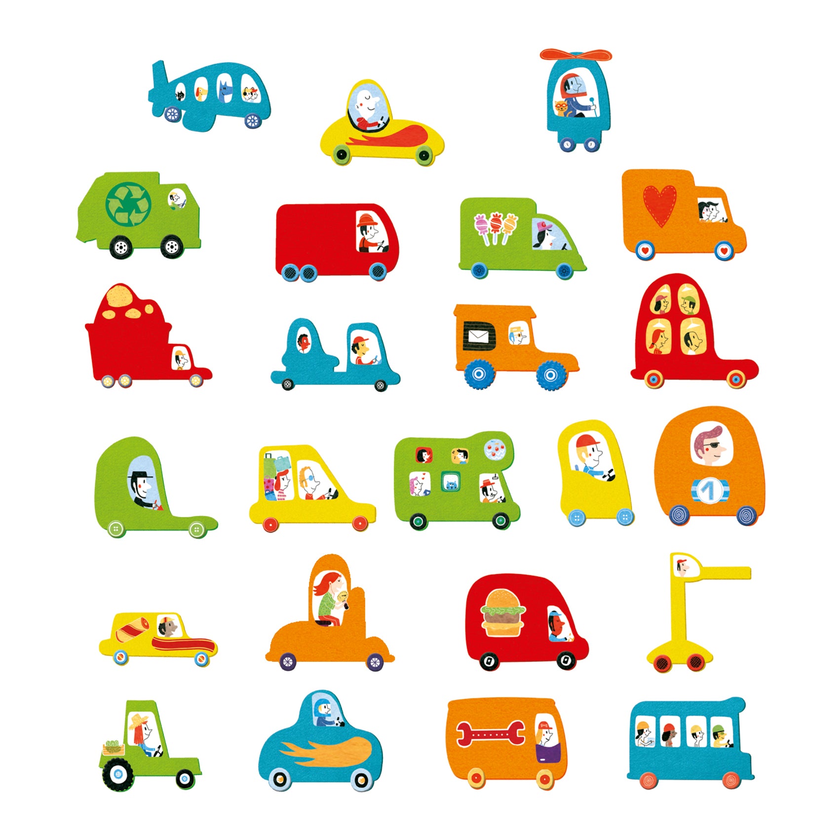 Djeco Create With Stickers: I Love Cars (3-6yrs)