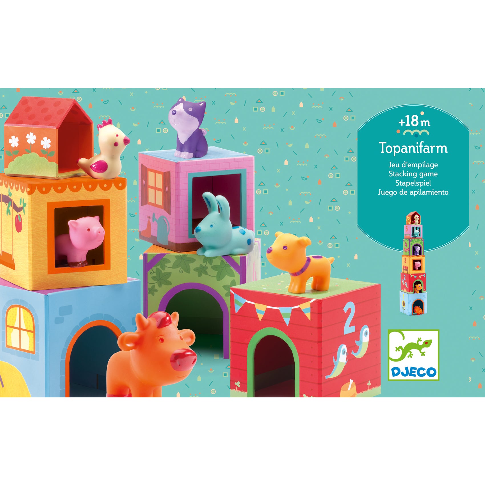 Djeco Topanifarm Cubes & Animals