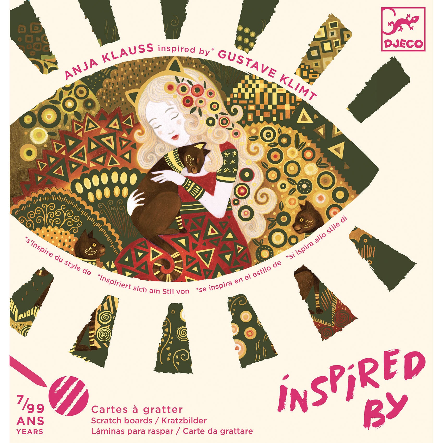 Djeco Scratch Cards: Inspired By Gustav Klimt  (7-Adult)