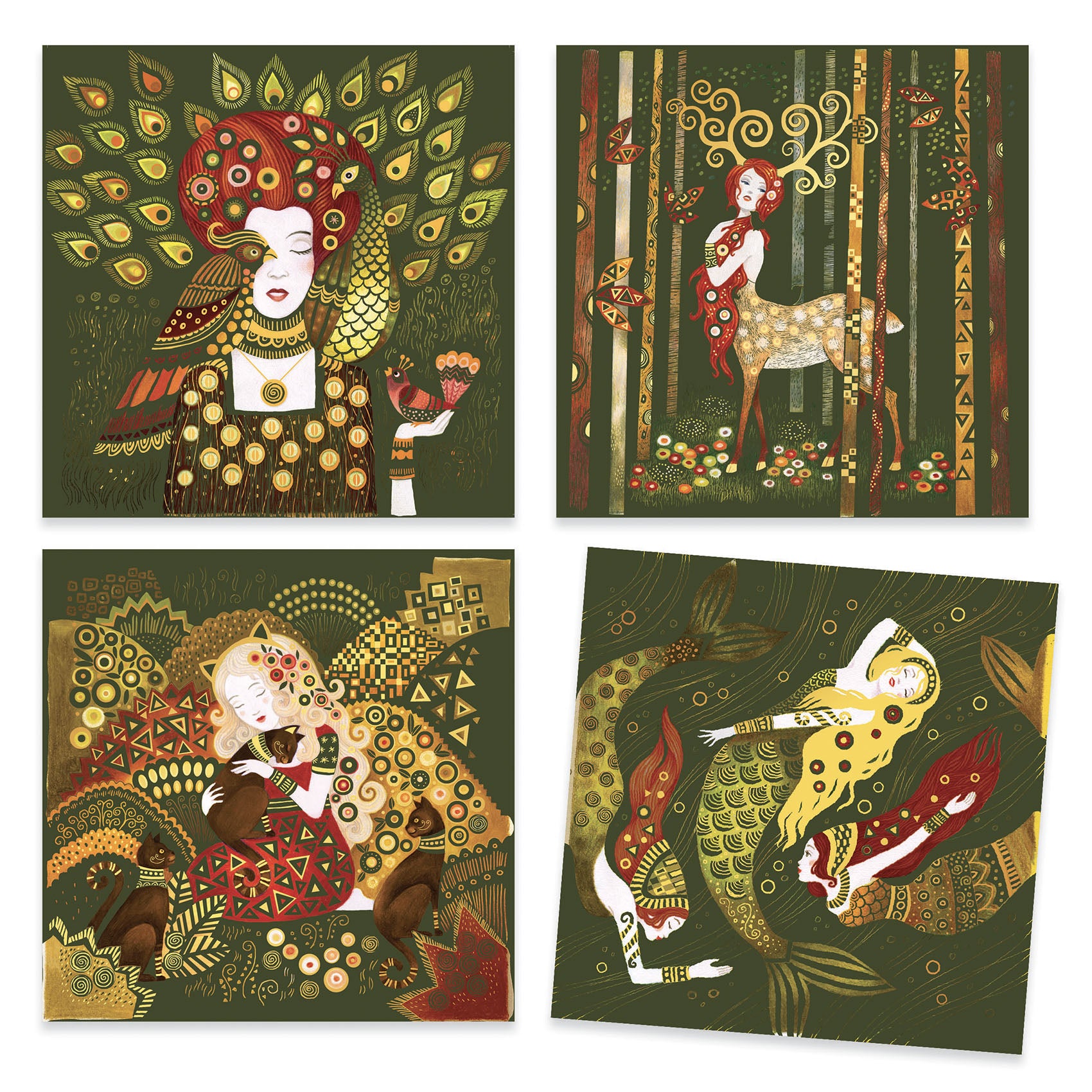 Djeco Scratch Cards: Inspired By Gustav Klimt  (7-Adult)