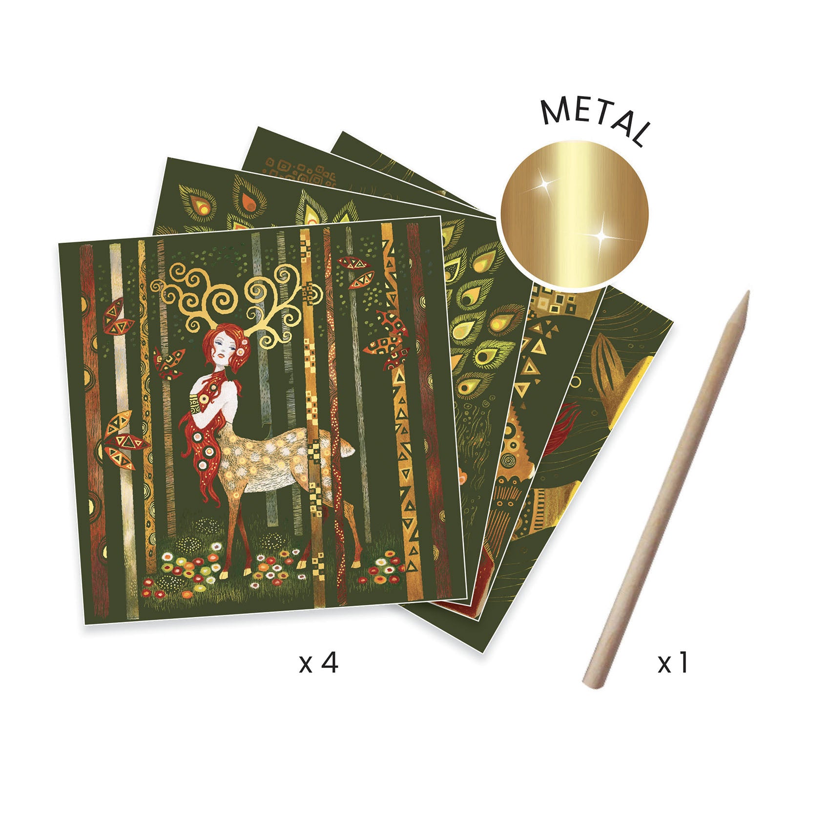 Djeco Scratch Cards: Inspired By Gustav Klimt  (7-Adult)