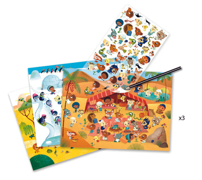 Djeco Rub-On Transfers: Savannah, Desert & North Pole