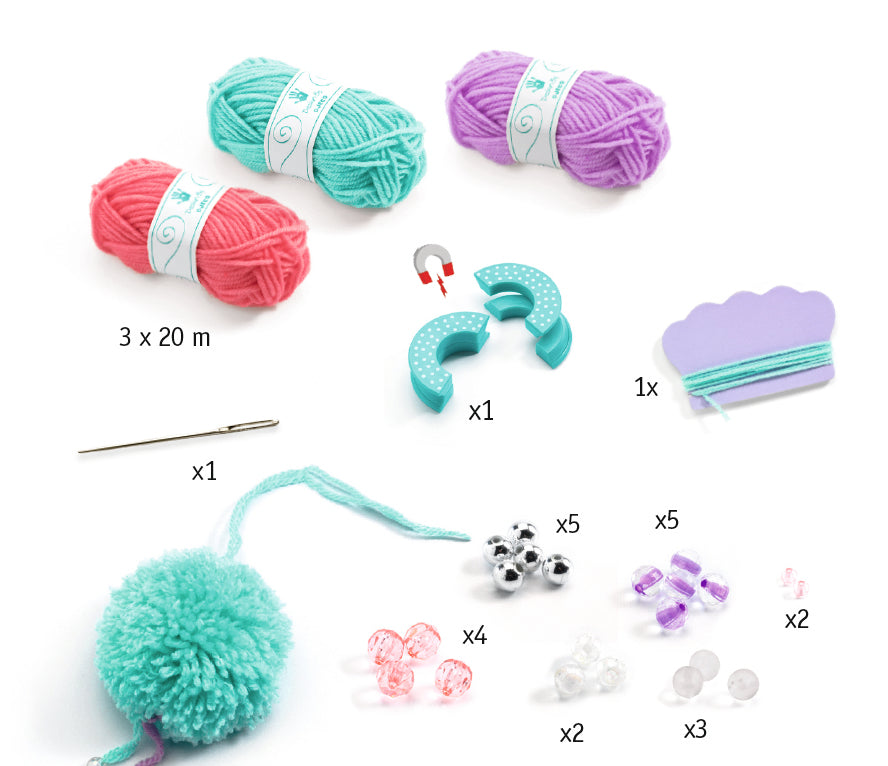 Djeco Beaded Wool Pom Poms (7-13yrs)