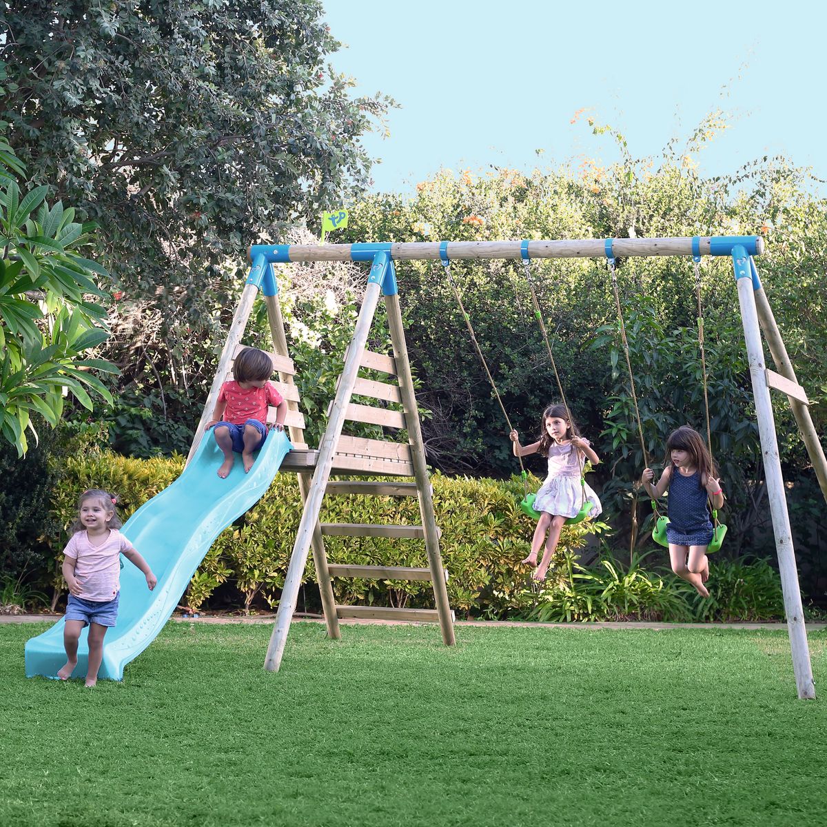TP Toys Brecon Wooden Swing Set Slide COLLECTION OR DUBLIN DELIVERY Nimble Fingers