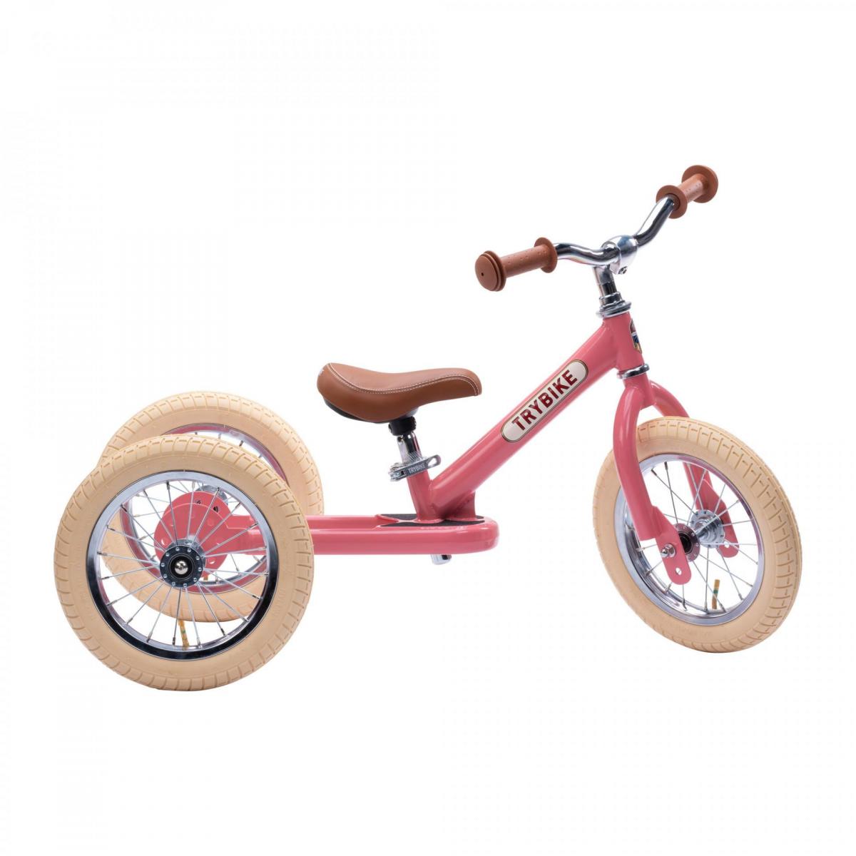 TRYBIKE 2-IN-1 STEEL TRIKE & BALANCE BIKE (PINK)