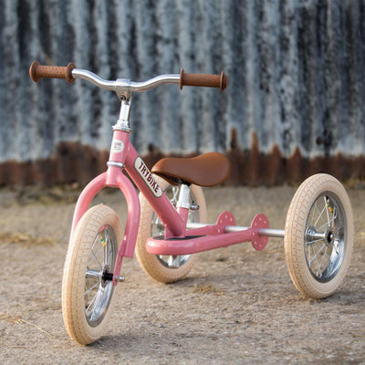 TRYBIKE 2-IN-1 STEEL TRIKE & BALANCE BIKE (PINK)