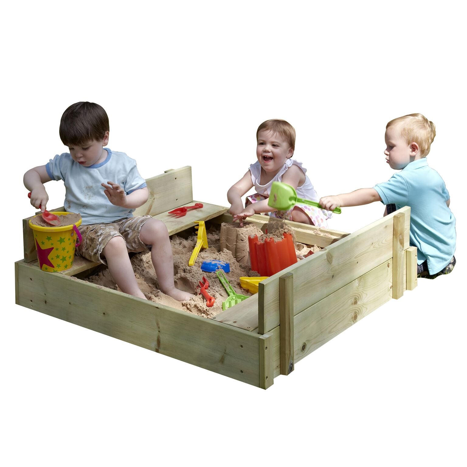 TP Toys Wooden Lidded Sandpit + FREE SANDPIT ACCESSORY PACK