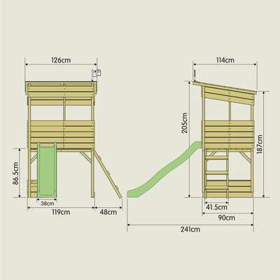 TP Toys Treetops Wooden Tower Playhouse with Toy Box & Slide (DUE 7TH MARCH 2024)