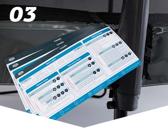 BERG 14FT ELITE INGROUND LEVELS GAME TRAMPOLINE + SAFETY NET DELUXE