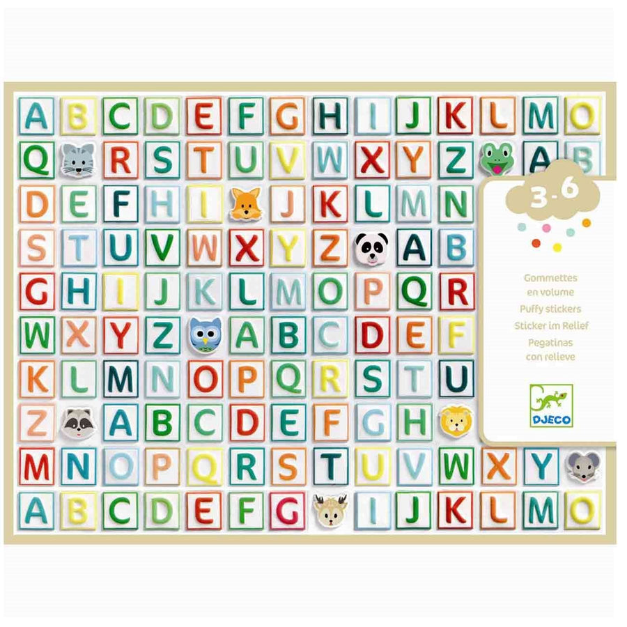 Djeco Puffy Stickers: Alphabet (3-6yrs)