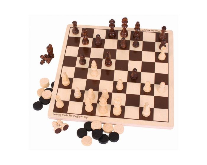 Bigjigs Draughts and Chess Set