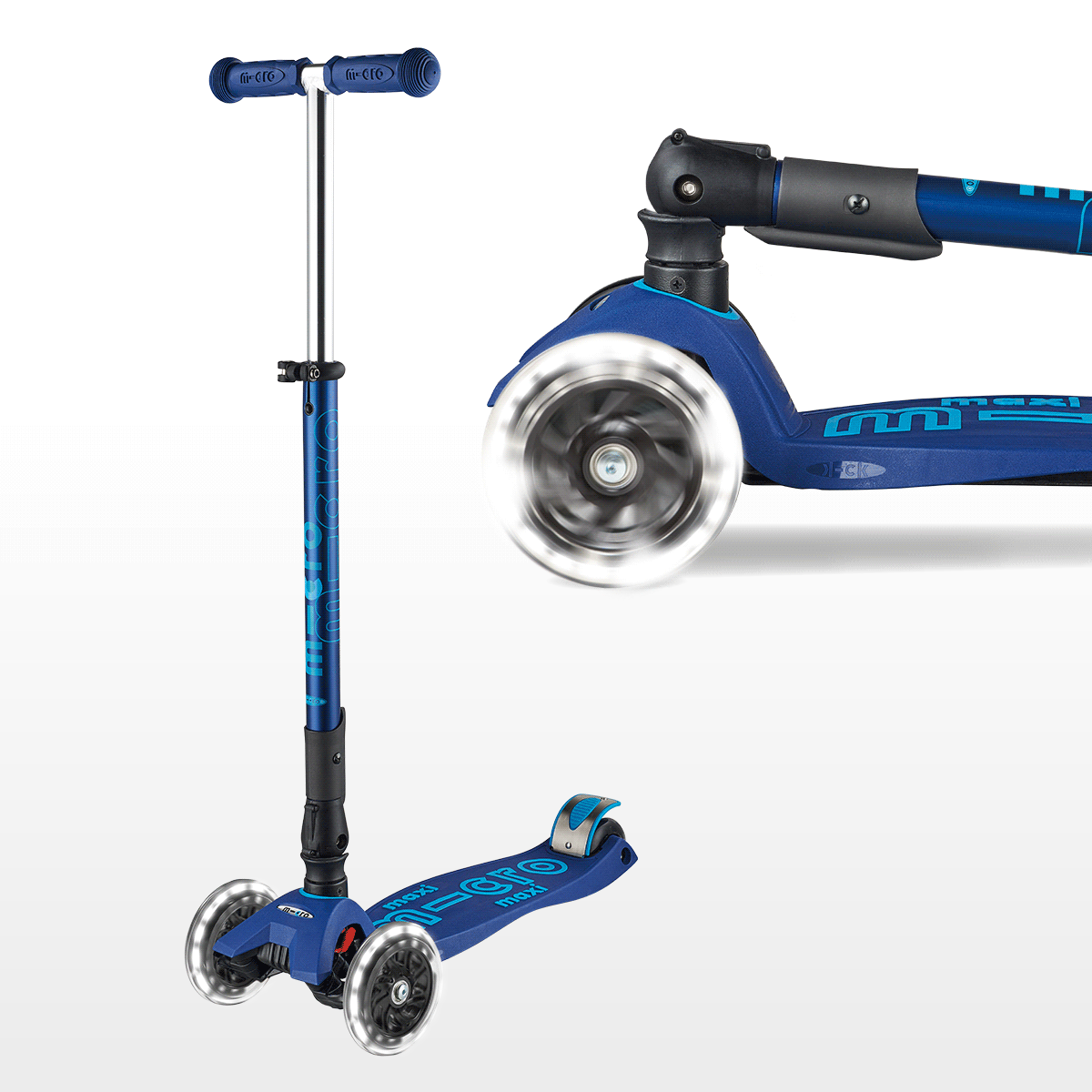 MAXI MICRO LED DELUXE FOLDABLE SCOOTER BLUE