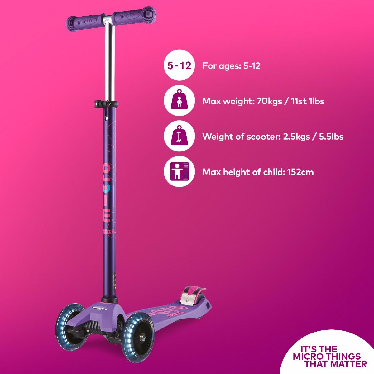 Maxi Micro LED Deluxe Scooter (Purple)