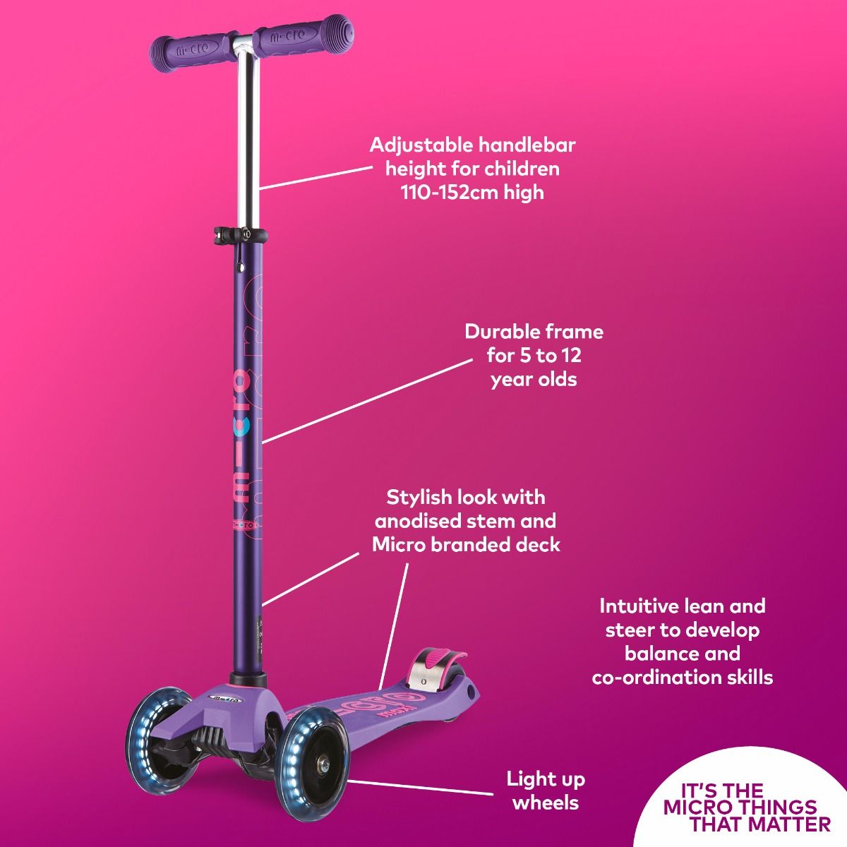 Maxi Micro LED Deluxe Scooter (Purple)