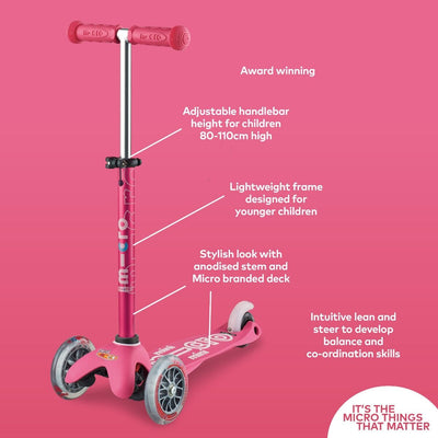 MINI MICRO 3IN1 DELUXE PLUS SCOOTER (PINK)