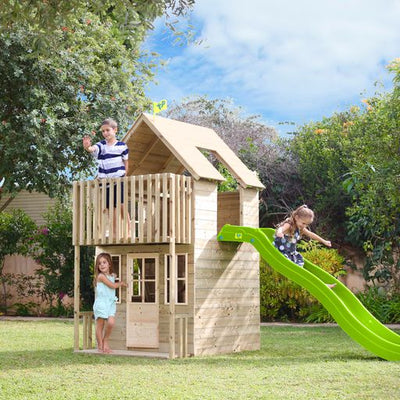 TP Toys Loft Wooden Playhouse with CrazyWavy Slide (DELIVERY USUALLY WITHIN 2-4 WEEKS)