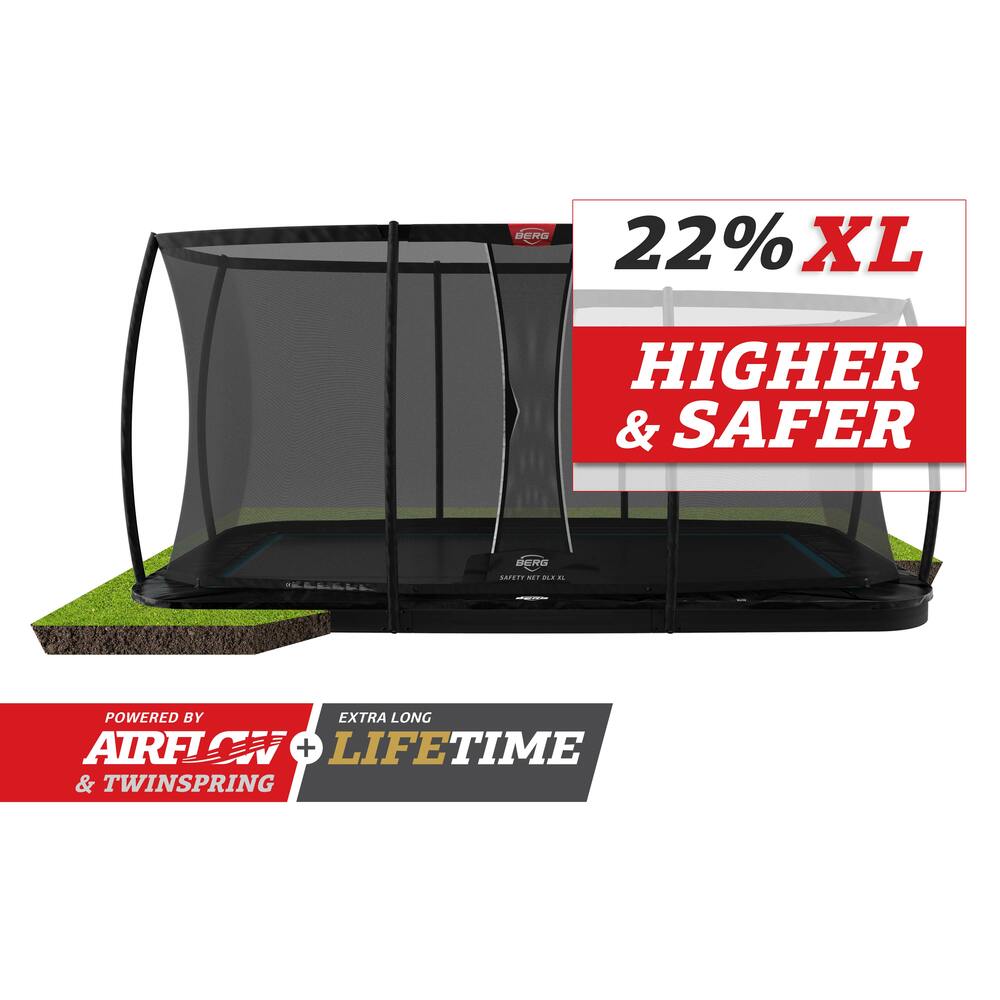 BERG ULTIM ELITE 16.5 x 10ft FLATGROUND + SAFETY NET DLX XL