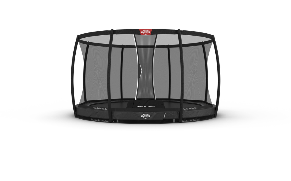 BERG Champion 12.5ft InGround Trampoline Deluxe Net Nimble Fingers