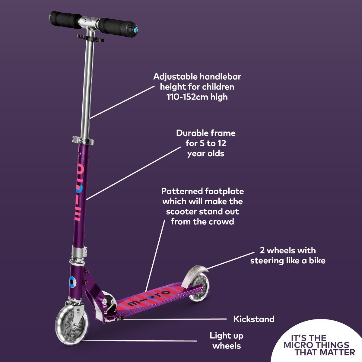 Micro Sprite LED Scooter (Purple)
