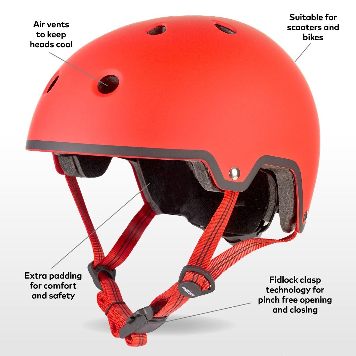 Micro Deluxe Helmet Matt Red