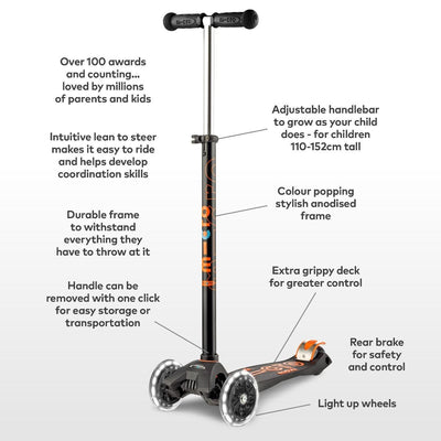 Maxi Micro LED Deluxe Scooter (Black)