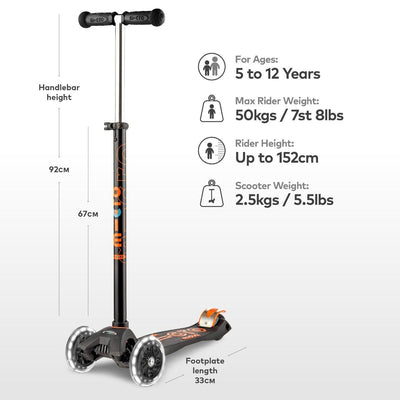 Maxi Micro LED Deluxe Scooter (Black)